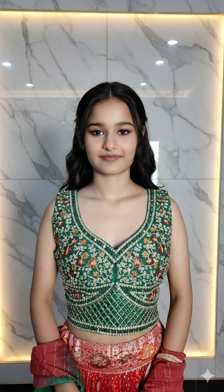 Designer party wear lehenga choli Jaipuri style 