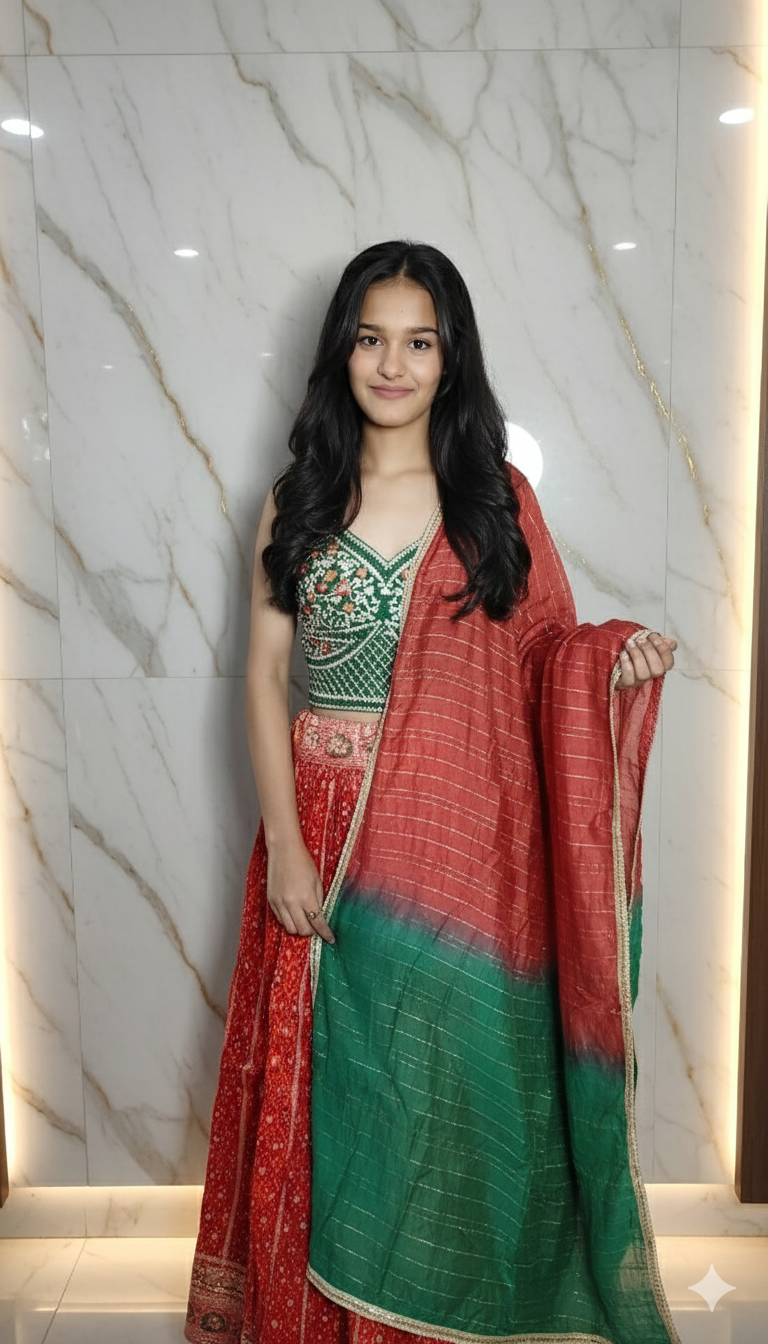 Designer party wear lehenga choli Jaipuri style 