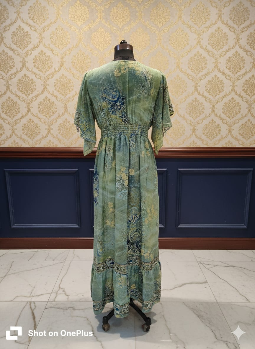 Fabric soft polister girls and women long frock