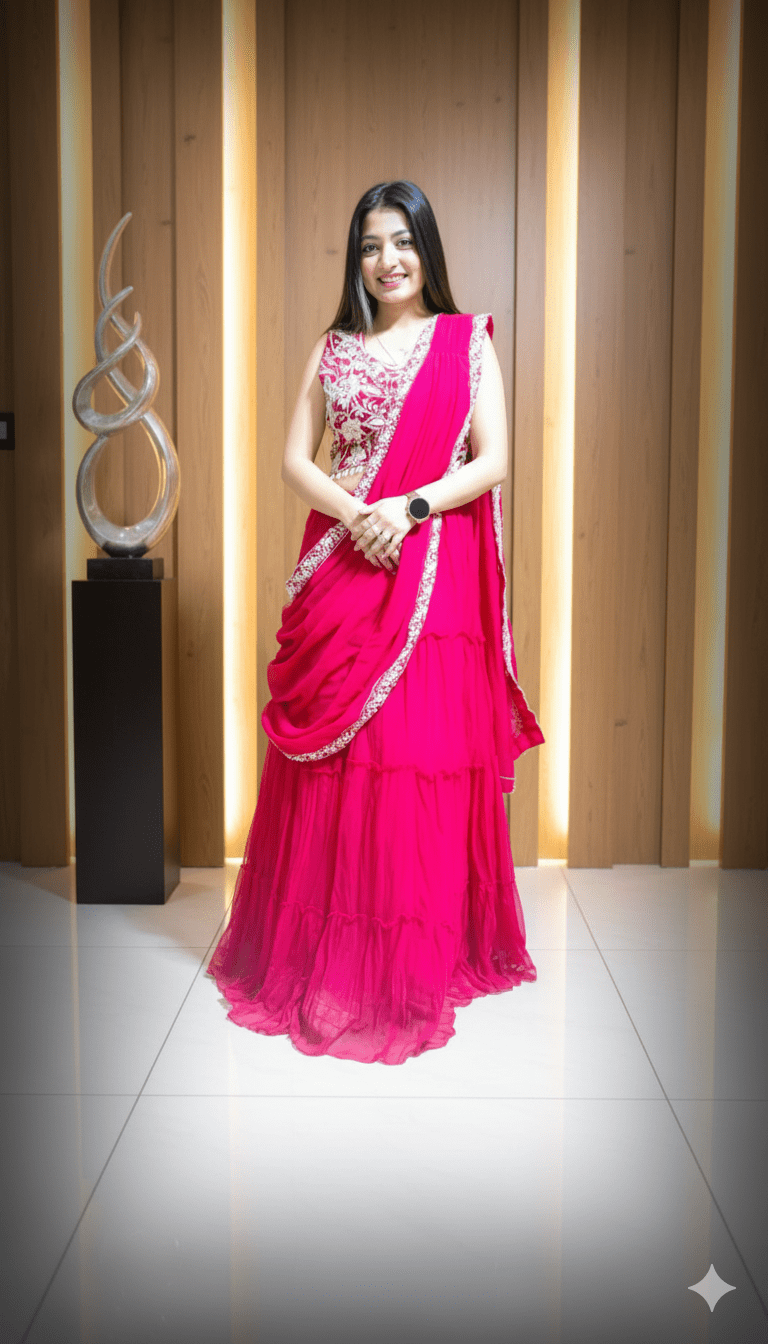 SareeLehenga Glam Set