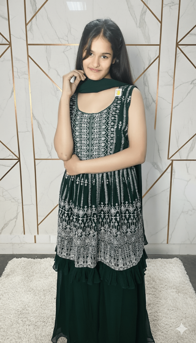 Serene Glow Georgette Sharara Suit