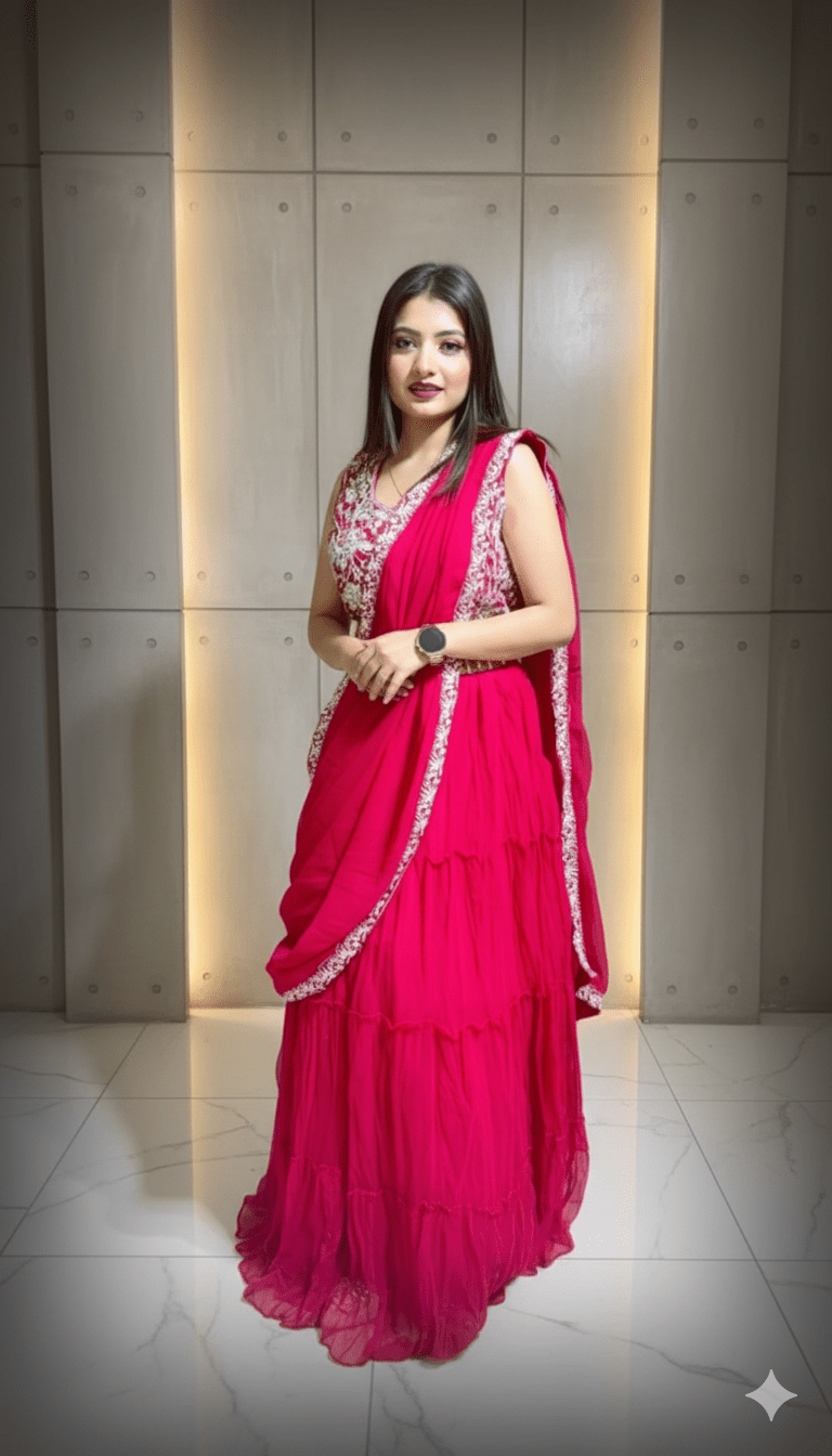 SareeLehenga Glam Set