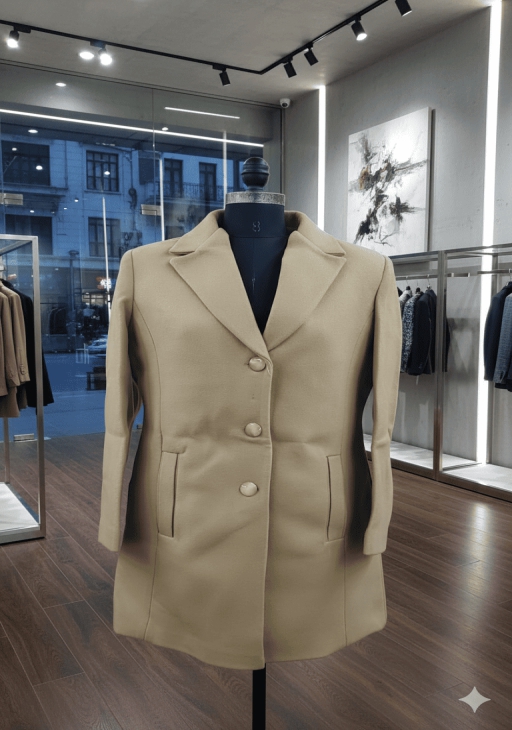 Girls Long Coat Beige