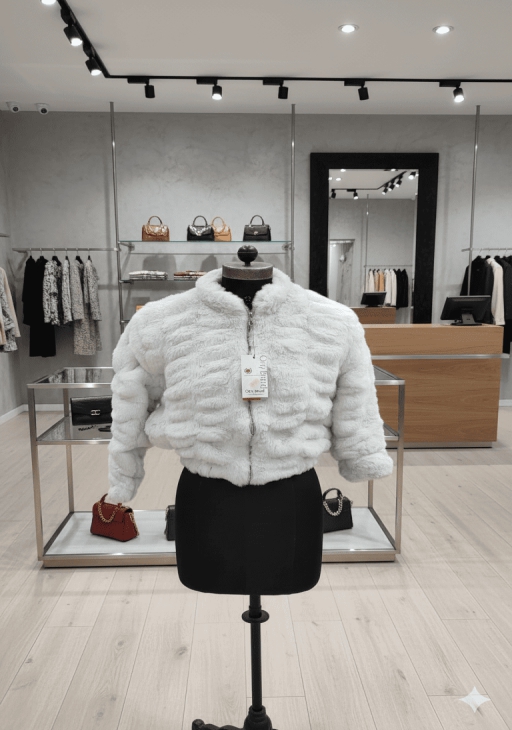 Girls Faux Fur Jacket White