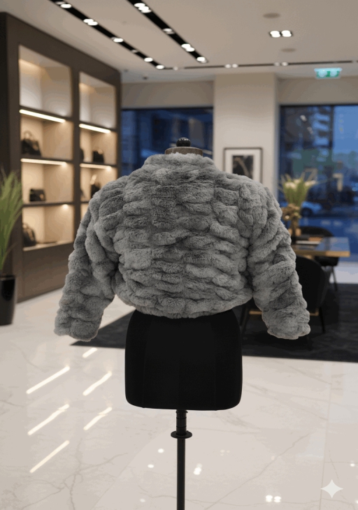 FurMist Girls’ Faux Fur Grey Jacket