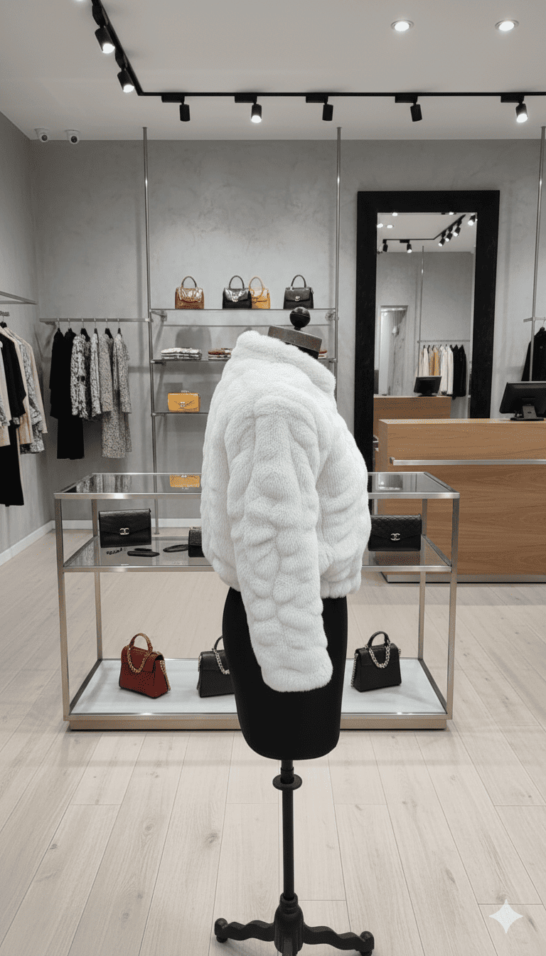 Girls Faux Fur Jacket White