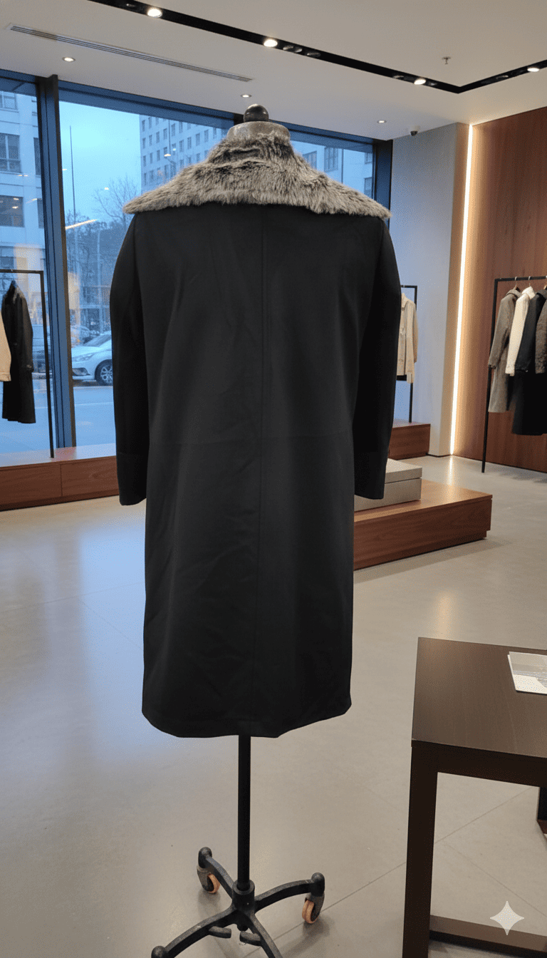 Girls Fur Collar Coat â€“ Black