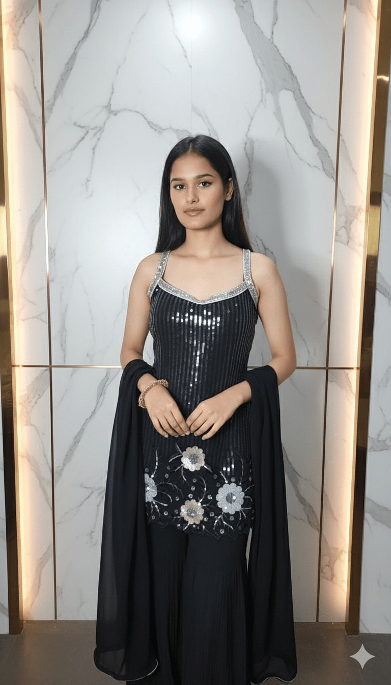 Velora Georgette Party Wear Sharara Set