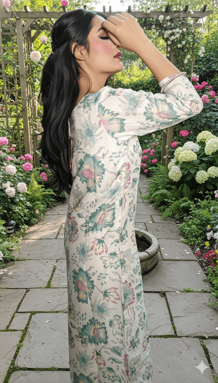 Women Mix Cotton Floral Suit Set