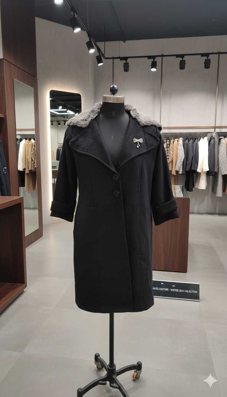 Girls Fur Collar Rose Pink 