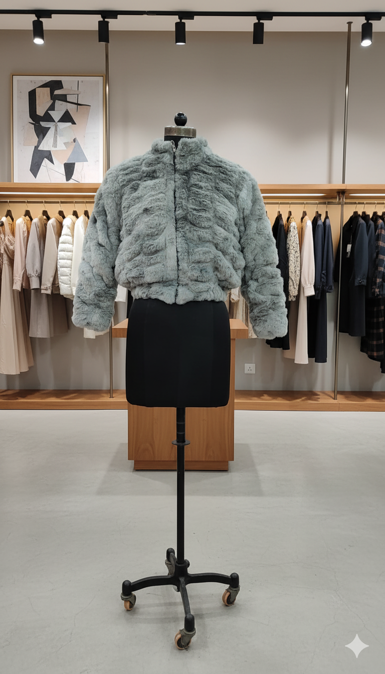 FurMist Girlsâ€™ Faux Fur Grey Jacket