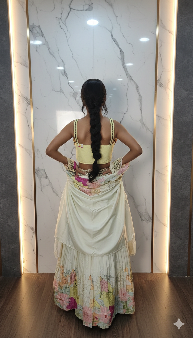 Designer lehenga choli with Shrug