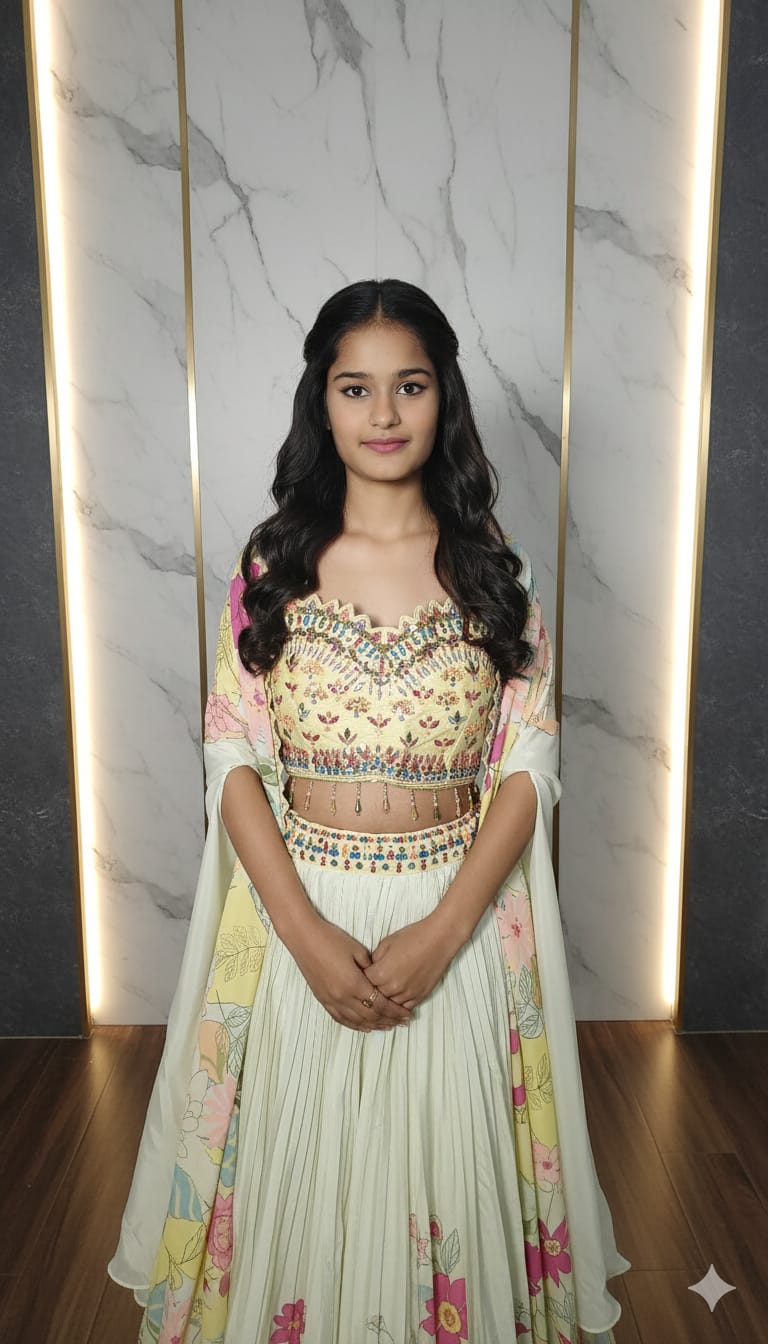 Designer lehenga choli with Shrug